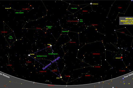 Carte Du Ciel Nocturne De Mai 2021: Astérismes