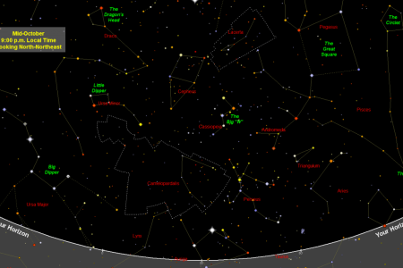 carte du ciel nocturne d'octobre 2021 : constellations, hier et aujourd'hui