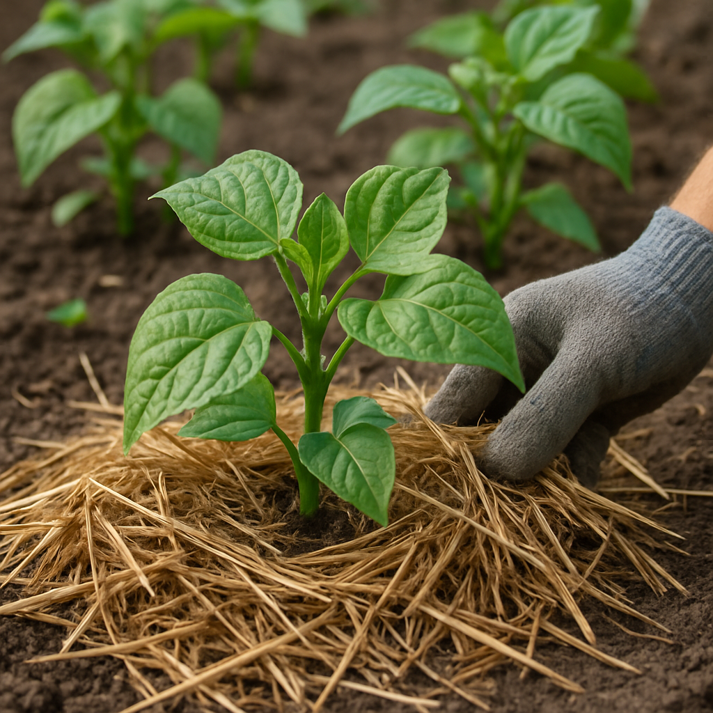 Technique de paillage correct autour des plants de haricots